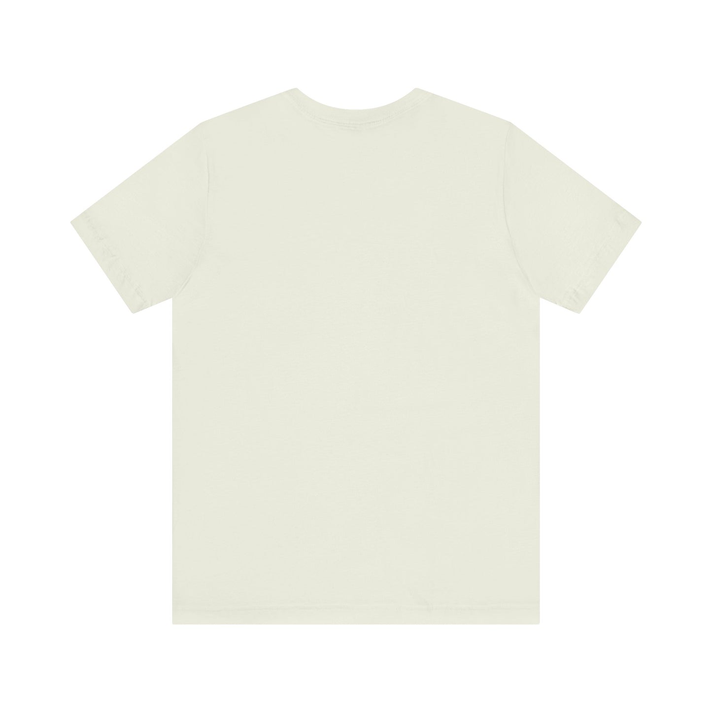 The Bird Watching Is Hardcore T-Shirt by Printify is shown flat, back view. This short-sleeve tee features a plain light beige color with no visible designs, perfect as a casual ornithologist or bird watching shirt for misfits and field freaks.