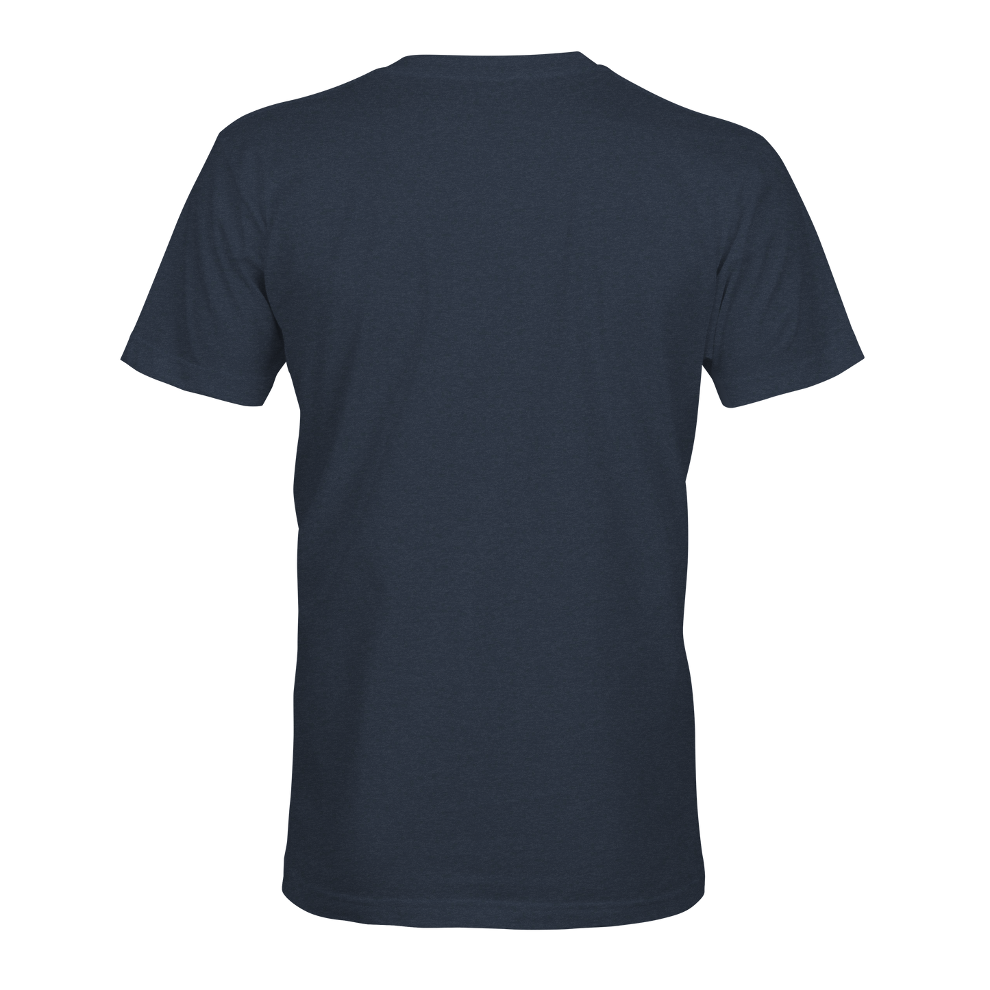 The STLHD GEAR Let’er Rip T-Shirt, shown from the back against a black background, is a plain, short-sleeved dark navy blue fishing tee designed with a breathable comfort weave for all-day wear.