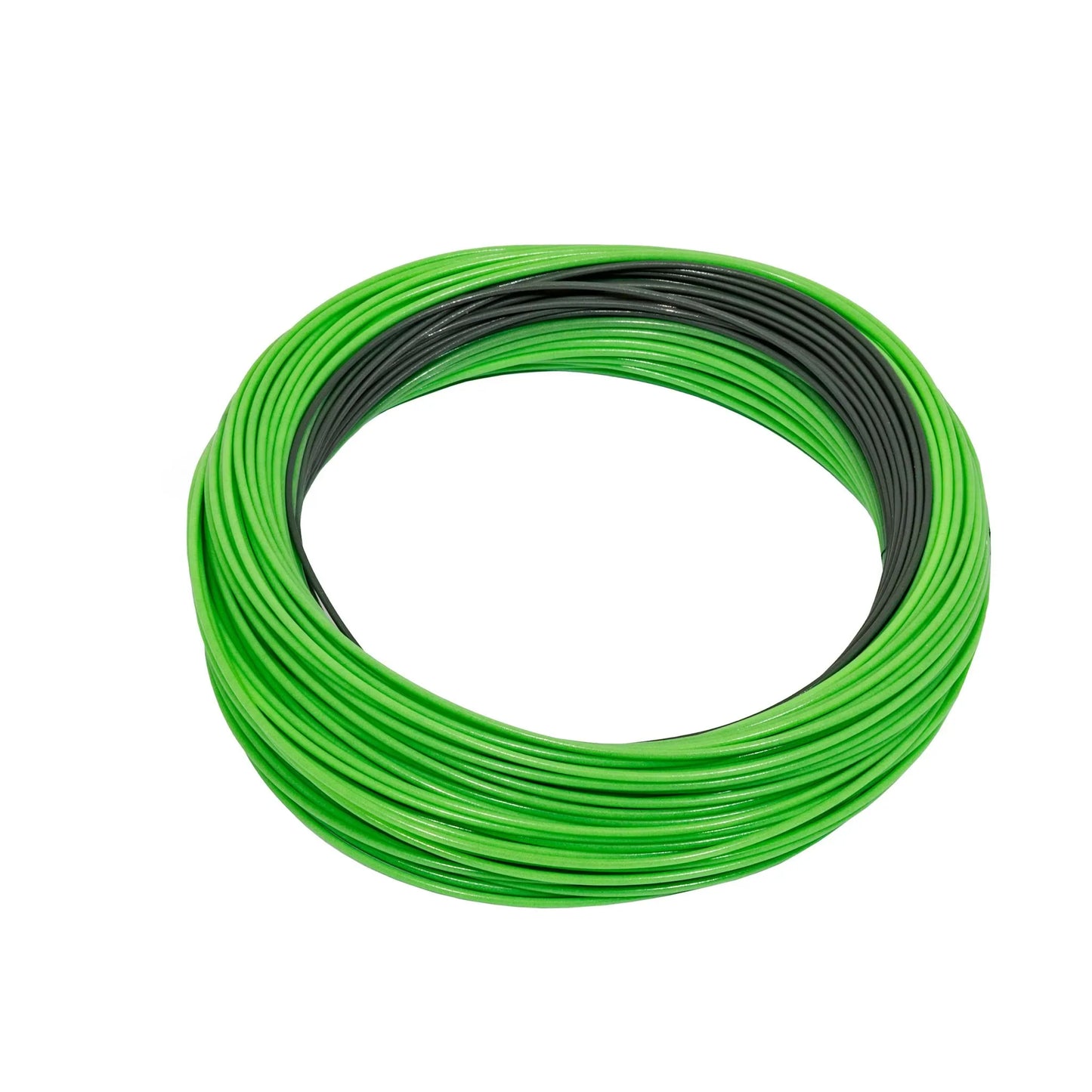 The Jackson Hole Fly Company White River 7WT Streamer Rod Combo Kit, built for power and precision, is shown coiled in a neat circular loop on a white background.