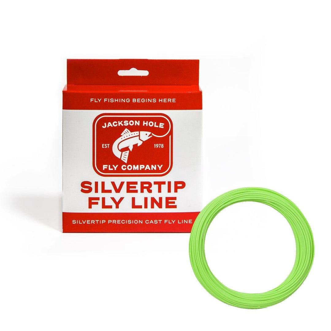 The Jackson Hole Fly Company Bass Smasher Rod Combo Kit – 86 6WT is shown upright in its box, with a green fly line coil beside it—an ideal upgrade or addition to your bass fishing setup.