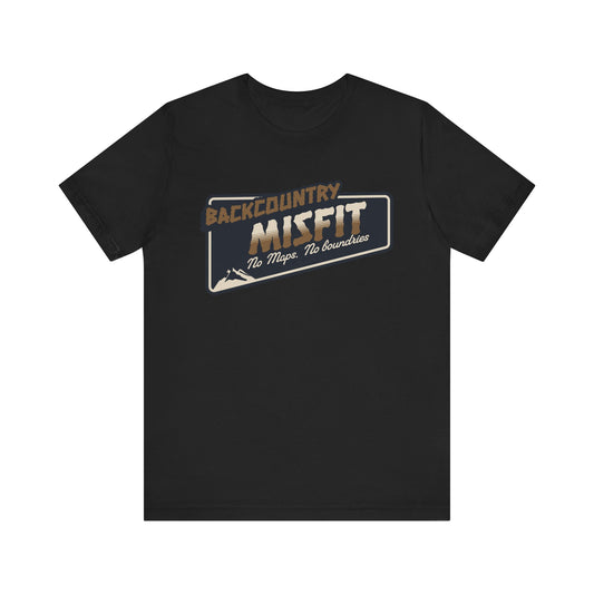 The Printify Backcountry Misfit T-Shirt is a rugged hiking tee for trail rebels and off-grid wanderers, featuring bold graphics—ideal outdoor gear for those who live without maps or boundaries.