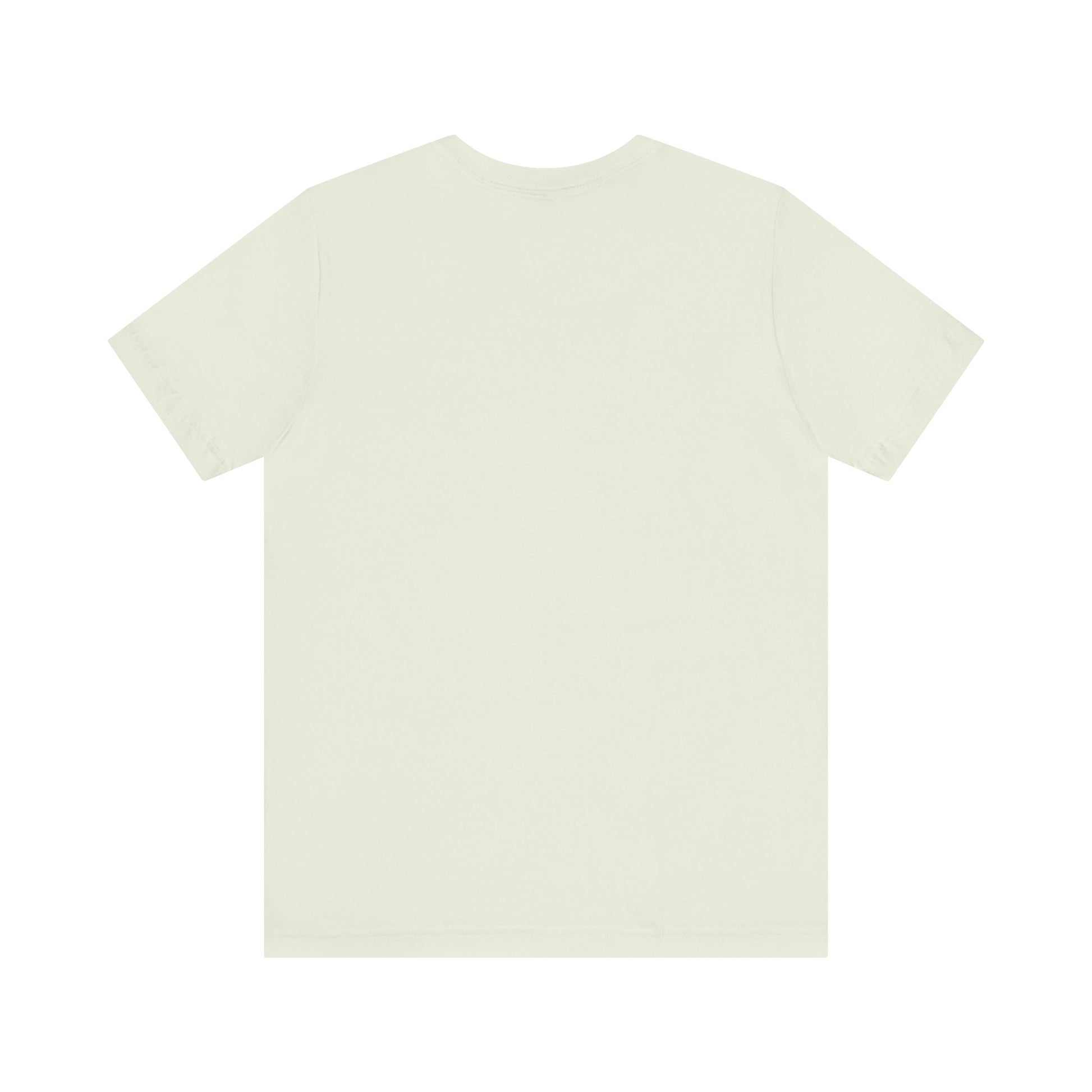 The Bird Watching Is Hardcore T-Shirt by Printify is shown flat, back view. This short-sleeve tee features a plain light beige color with no visible designs, perfect as a casual ornithologist or bird watching shirt for misfits and field freaks.
