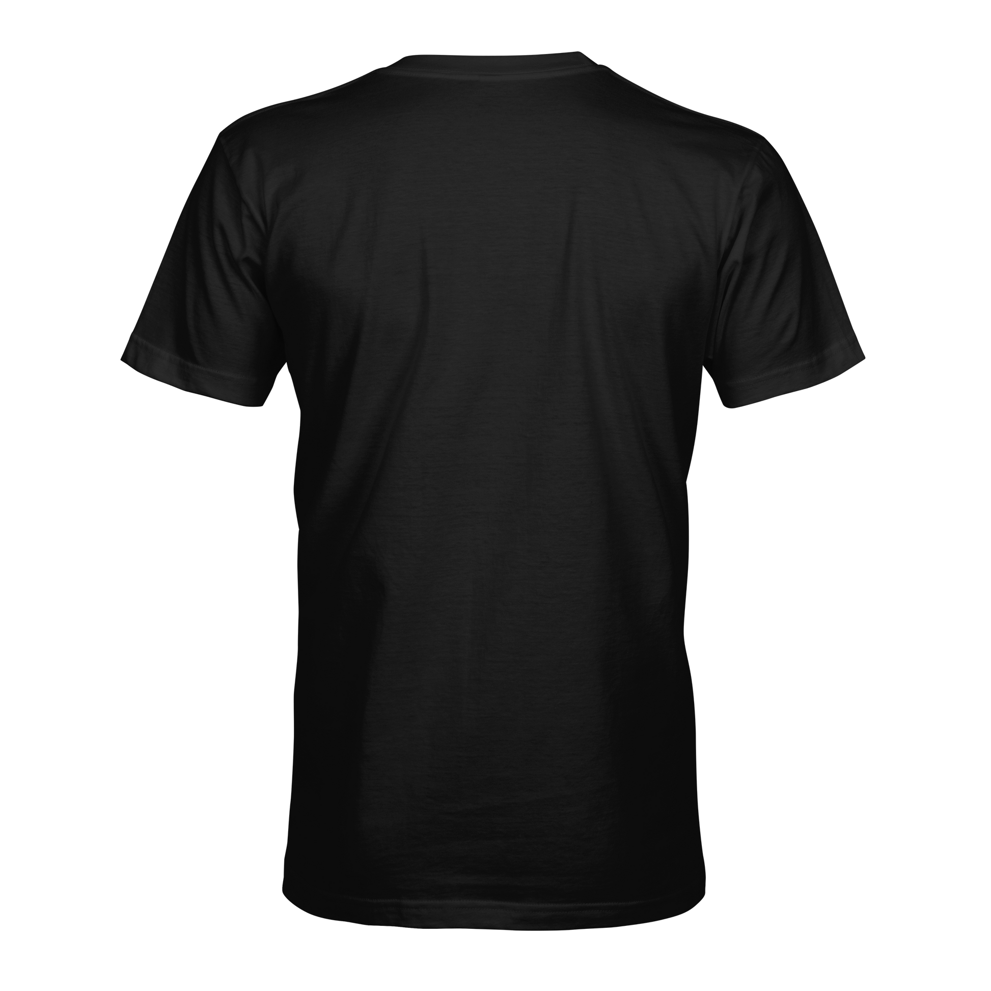 Black t-shirt on a white background