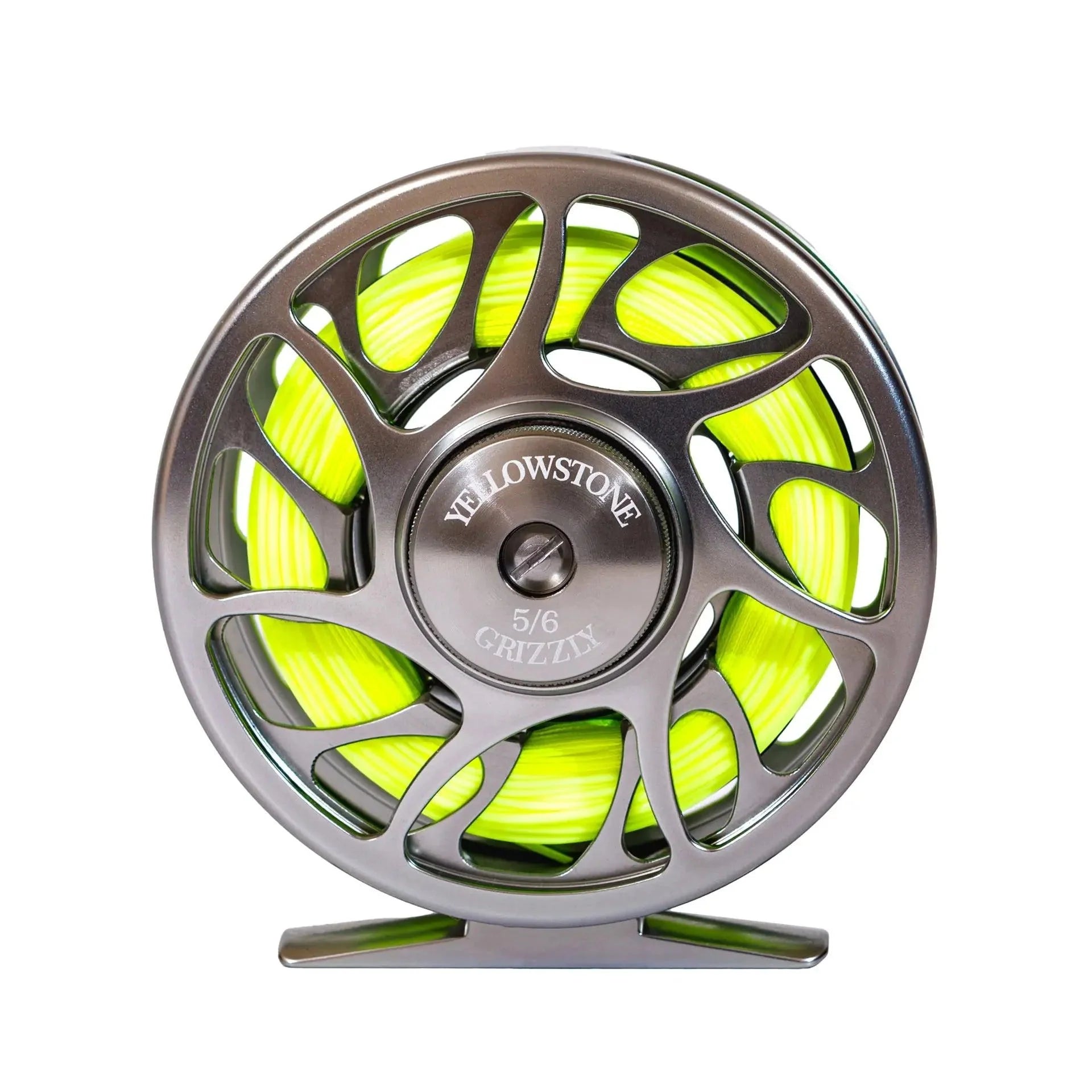 The JHFLYCO Backpacker Rod Combo Kit – 70 4WT Ultralight Precision by Jackson Hole Fly Company pairs a YELLOWSTONE 5/6 GRIZZLY reel with a silver open-frame design and yellow-green line—ideal for small stream trout fishing.