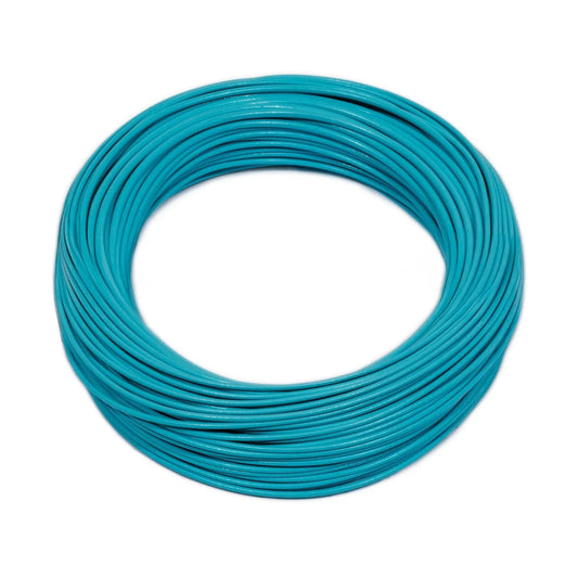 A neatly coiled bundle of Silvertip Saltwater Weight Forward Fly Line (WF8–WF12) by Jackson Hole Fly Company is arranged in a circular shape against a white background.